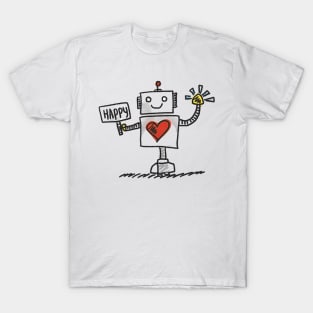 Cute Happy Robot T-Shirt